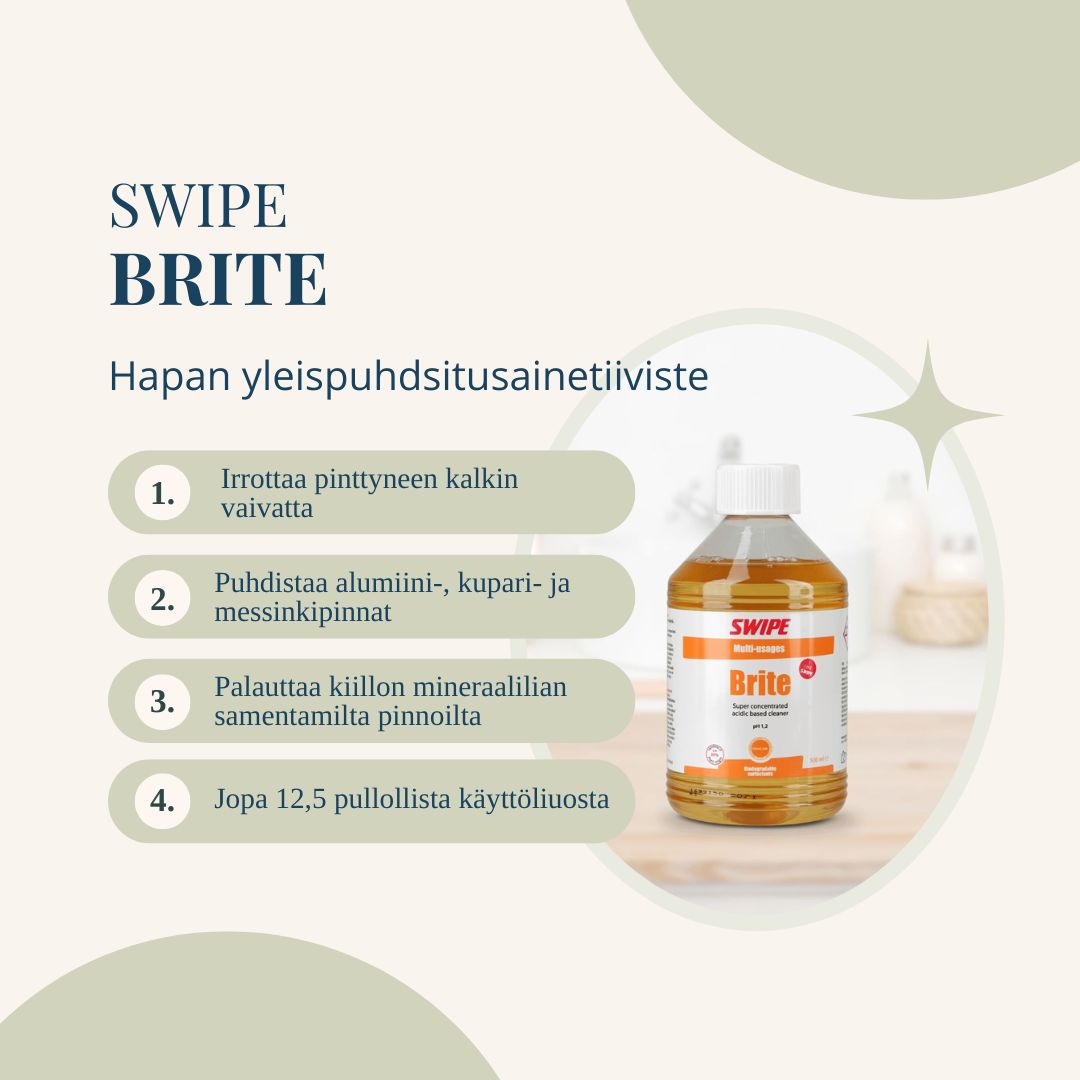 Swipe Brite -hapan yleispuhdistusainetiiviste 500 ml