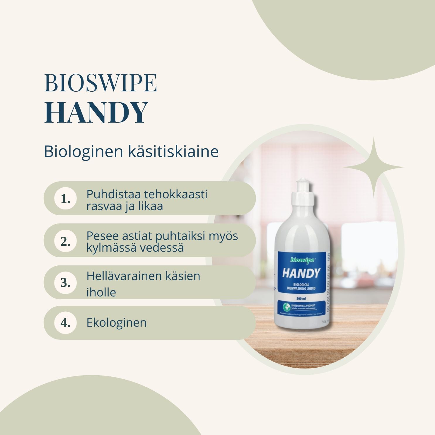 BioSwipe Handy -biologinen käsitiskiainetiiviste 500 ml