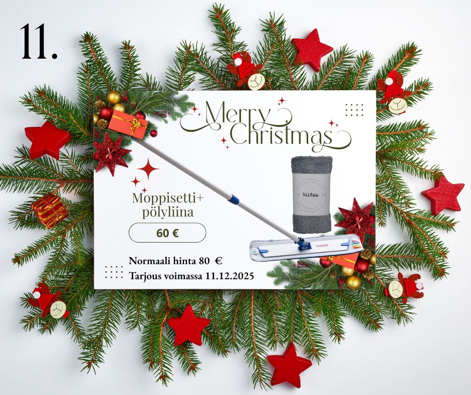 Moppisetti + pölyliina -joulukalenteri 11.12.