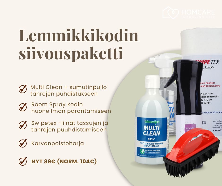 Lemmikkikodin siivouspaketti