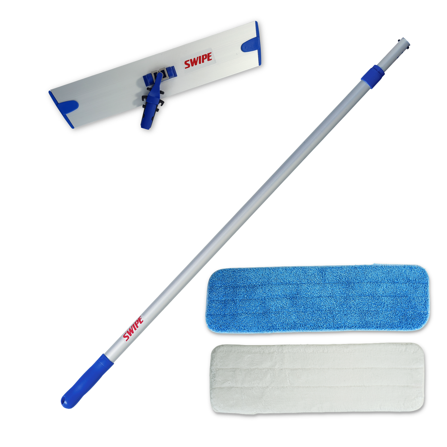 Leveä moppisetti (sis. varsi, 55 cm kehys ja 60 cm mikrokuitumopit)