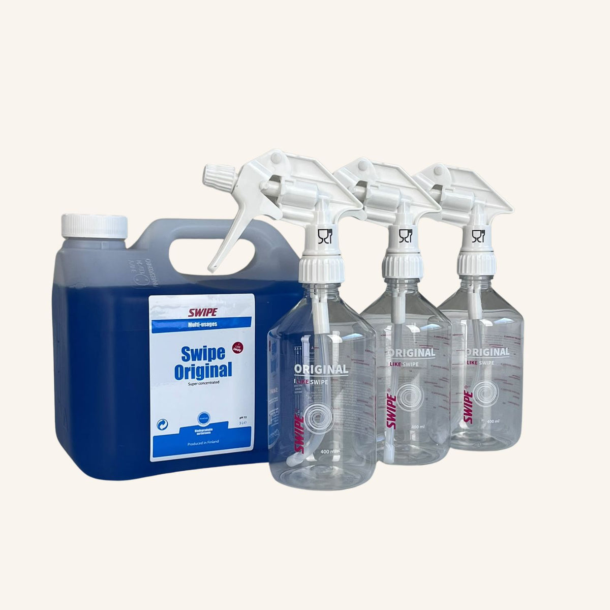 Swipe Original 3 l. + sumutinpullosarja (sis. 3 sumutinpulloa)