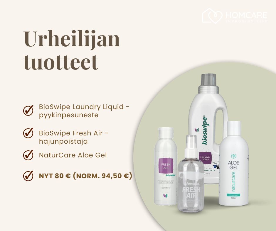 Urheilijan tuotepaketti